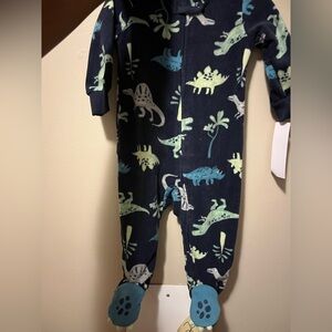 Carter's Blue and Green Dinosaur Footies